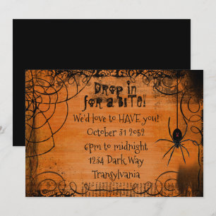 Invitation de Halloween de toile d'araignée