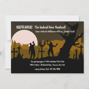 Invitation de Halloween de zombis de cimetière