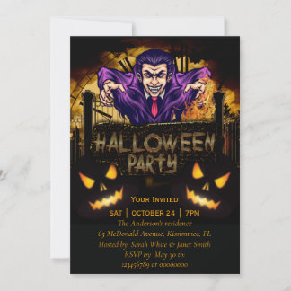 Invitation de Halloween Party Dracula