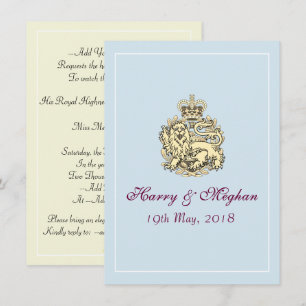 Invitation de Harry Meghan Royal Mariage Posh (ble