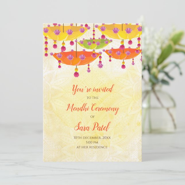 Invitation de henné et de mendhi Invitation de fêt (Debout devant)