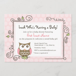 Invitation de hibou de baby shower