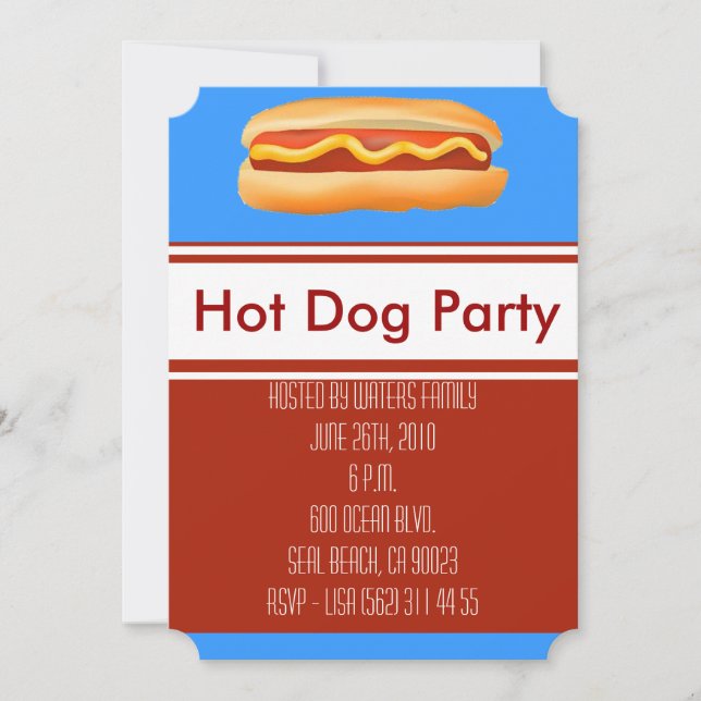 Invitation de Hot Dog Party (Devant)