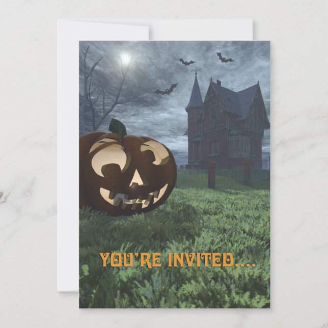 Invitation de Jack-O-Lantern/Haunted House Hallowe (Devant)