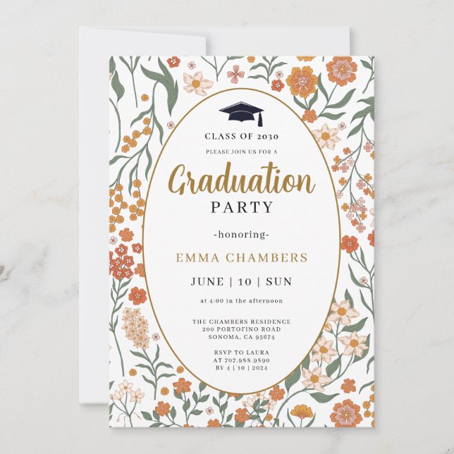 Invitation de jardin Fleur sauvage de printemps él (Devant)