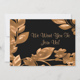 Invitation de jardin noir et cuivre