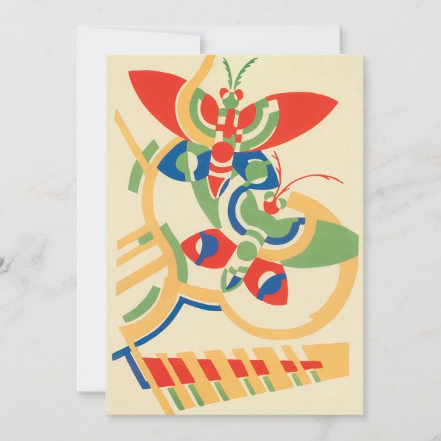 Invitation de jardin papillons Art Déco vintage (Devant)