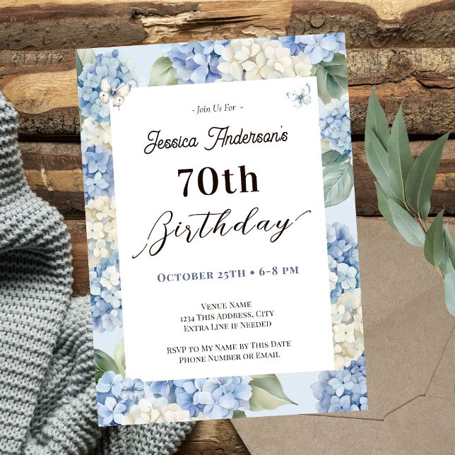 Invitation de jardin pour un 70e anniversaire avec (Créateur téléchargé)