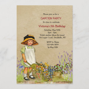 Invitation de jardinier vintage