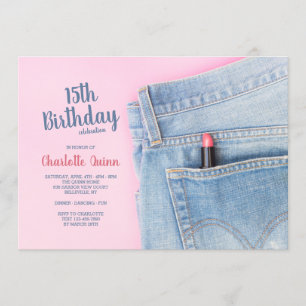 Invitation De jeans fête d'anniversaire pour toujours