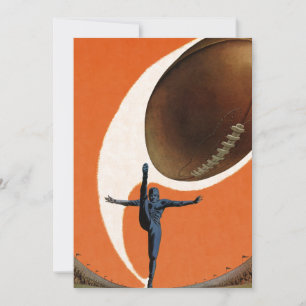 Invitation de jeu de joueur de football vintage