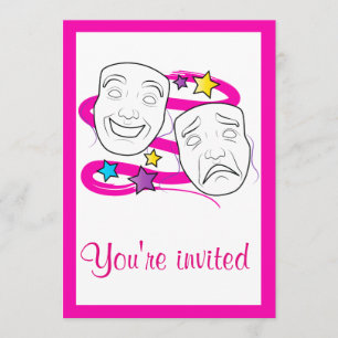 Invitation de jeu d'école avec des masques de