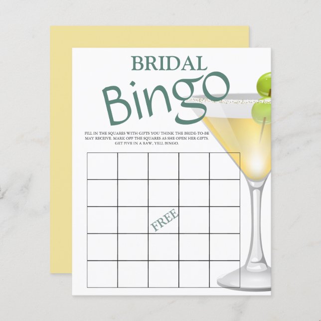 Invitation de jeu nuptiale de bingo budget (Devant / Derrière)