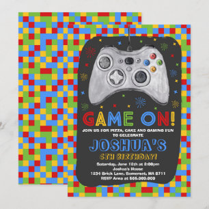 Invitation de jeux Anniversaire Jeu vidéo Annivers