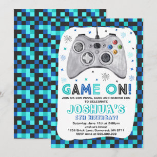 Invitation de jeux Anniversaire Jeu vidéo Annivers