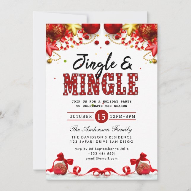 Invitation de Jingle & Mingle Holiday Party (Devant)