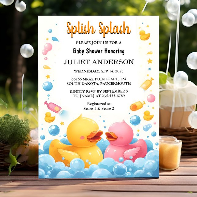 Invitation De Jouet Piscine Mousse Bassin Twin Baby shower ca (Créateur téléchargé)
