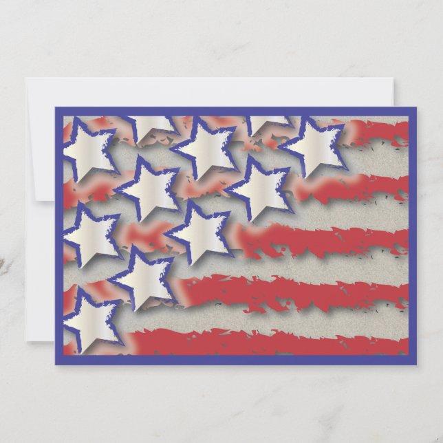 Invitation de la 4 juillet du drapeau des étoiles (Devant)