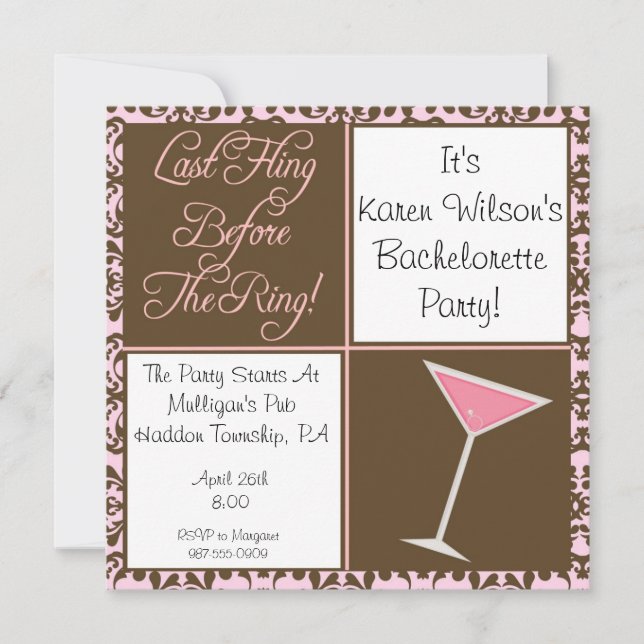 Invitation de la Bachelorette Party (Devant)