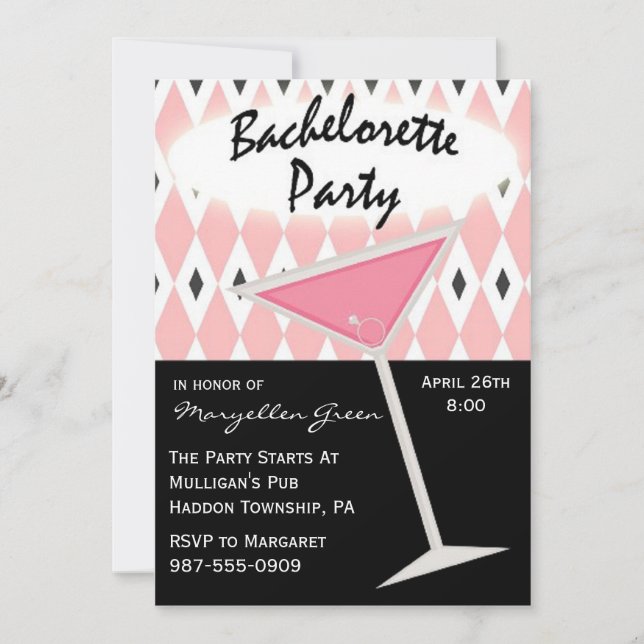 Invitation de la Bachelorette Party (Devant)
