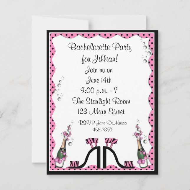 Invitation de la Bachelorette Party (Devant)