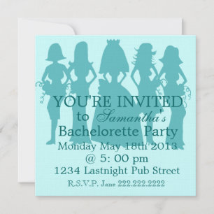 Invitation de la Bachelorette Party turquoise