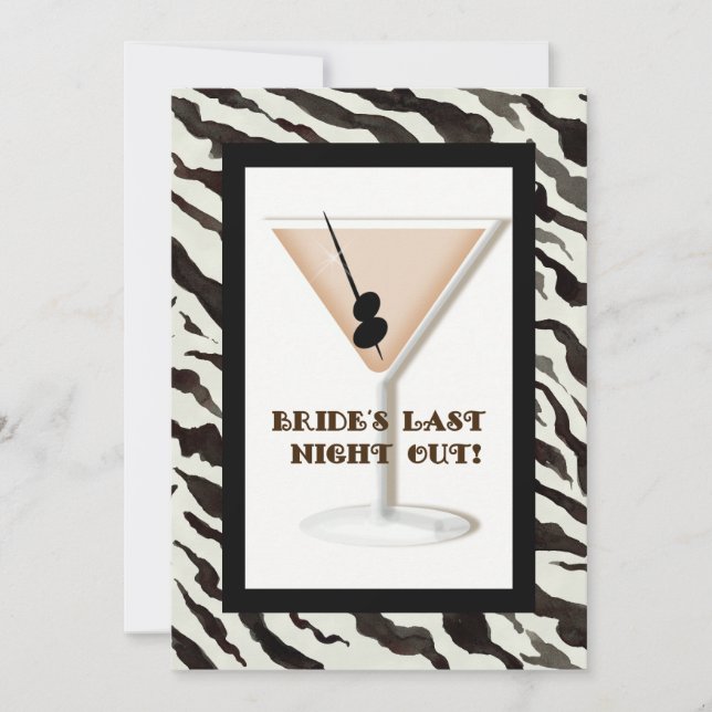Invitation de la Bachelorette Party - Zebra 'n Leo (Devant)