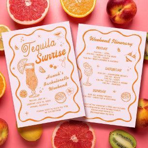 Invitation de la Bachelorette Tequila Sunrise