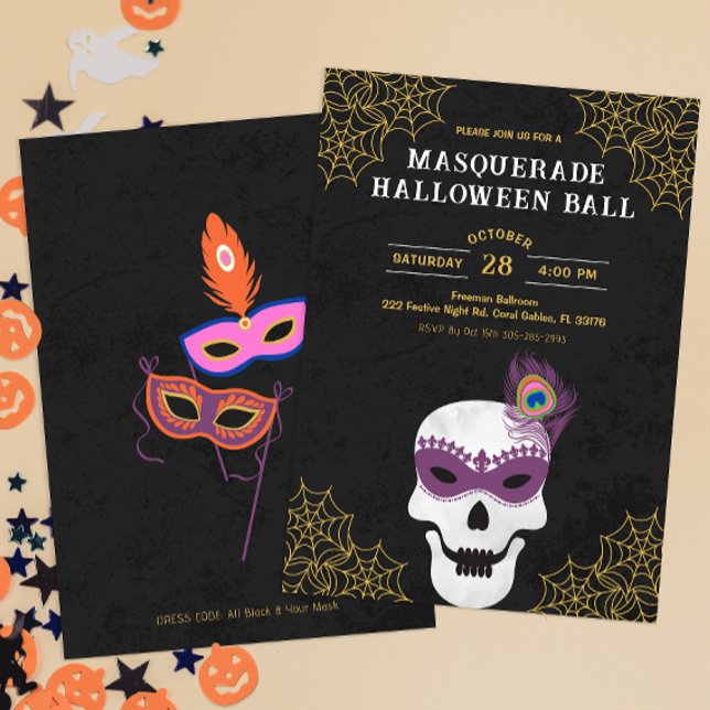 Invitation de la balle d'Halloween Masquerade (Masquerade Halloween Ball Invitation)