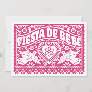 Invitation de la bannière Inséparable rose Fiesta 