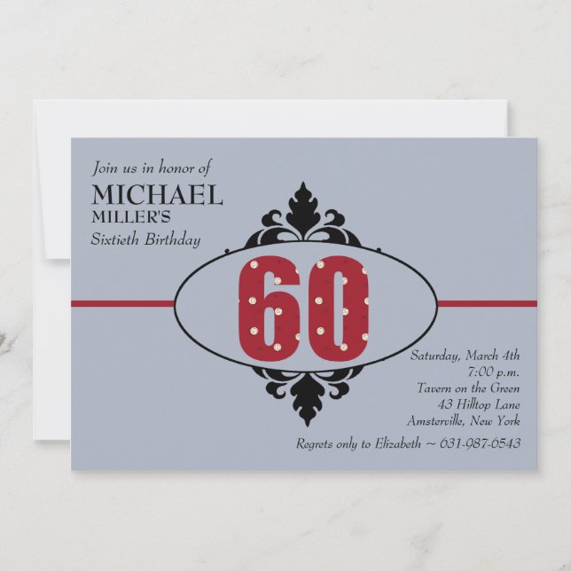 Invitation de la Big Red 60th Birthday Party (Devant)