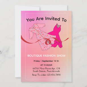 invitation de la boutique de vêtements rouges