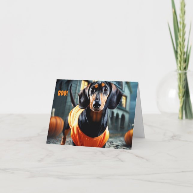 Invitation de la carte Halloween Dachshund (Devant)