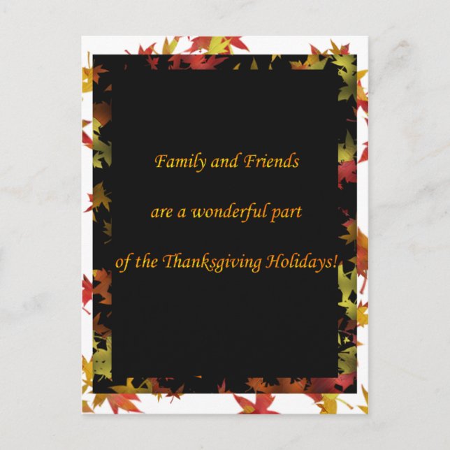 Invitation de la carte postale Thanksgiving pour l (Devant)