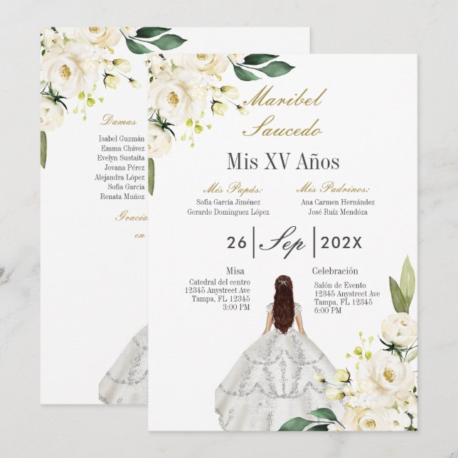 Invitation de la coiffeuse blanche (Devant / Derrière)