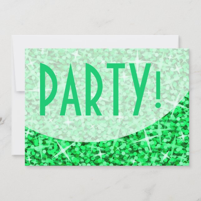 Invitation de la courbe verte Glitz "Party !" (Devant)