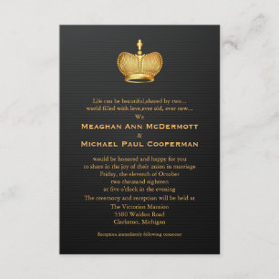 Invitation de la Couronne royale d'or de 3,5 po x 