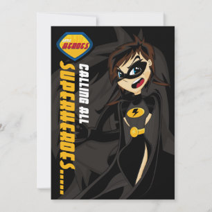 Invitation de la Coute Superhero Girl Party