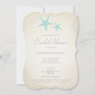 Invitation de la DOUCHE BRIDAL - Starfish de plage