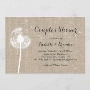 Invitation de la douche du couple floral de toile