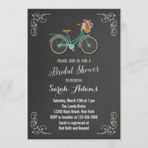 Invitation de la douche nuptiale à bicyclette Chal