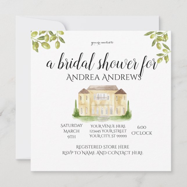 Invitation de la douche nuptiale Benvenuti Italia (Devant)