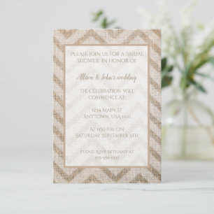 Invitation de la douche nuptiale Burlap Chevron