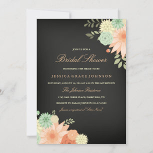 Invitation de la douche nuptiale Chalkboard Spring