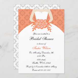 Invitation de la douche nuptiale corail