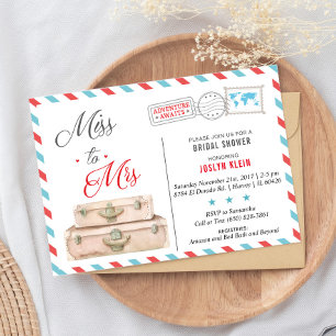 Invitation de la douche nuptiale de voyage, Mlle à