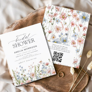 Invitation de la douche nuptiale du code QR du Fle
