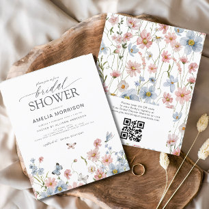 Invitation de la douche nuptiale du code QR du Fle