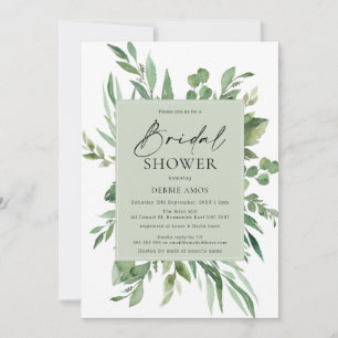 Invitation de la douche nuptiale du feuillage vert