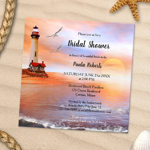 Invitation de la douche nuptiale du phare de plage